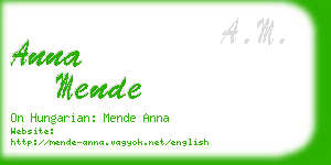 anna mende business card